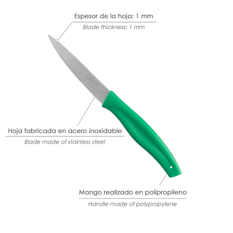 Cuchillo nuuk mondador hoja acero inoxidable 9 cm. verde (1 unidad)