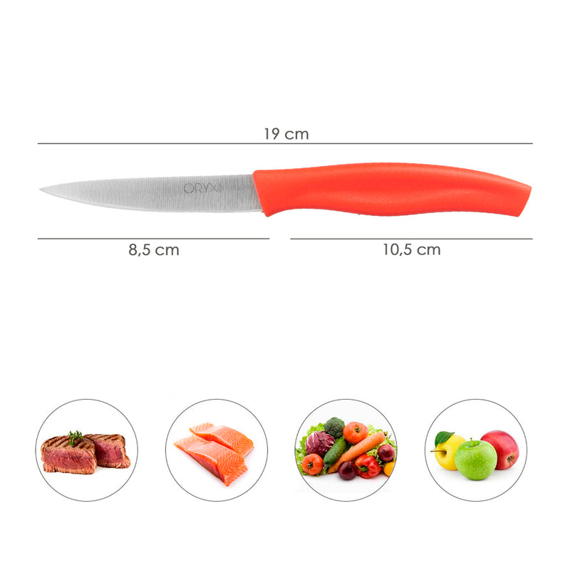 Cuchillo nuuk mondador hoja acero inoxidable 9 cm. rojo (1 unidad)