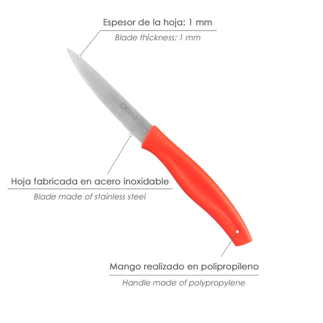 Cuchillo nuuk mondador hoja acero inoxidable 9 cm. rojo (1 unidad)
