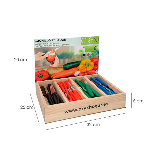 Expositor cuchillos mondador 9cm (80 piezas)