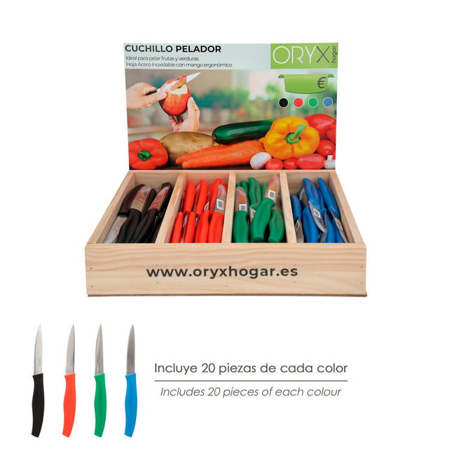 Expositor cuchillos mondador 9cm (80 piezas)