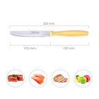 Etna table knife, serrated stainless steel blade, 10 cm, yellow (blister pack of 6)