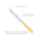 Etna table knife, serrated stainless steel blade, 10 cm, yellow (blister pack of 6)