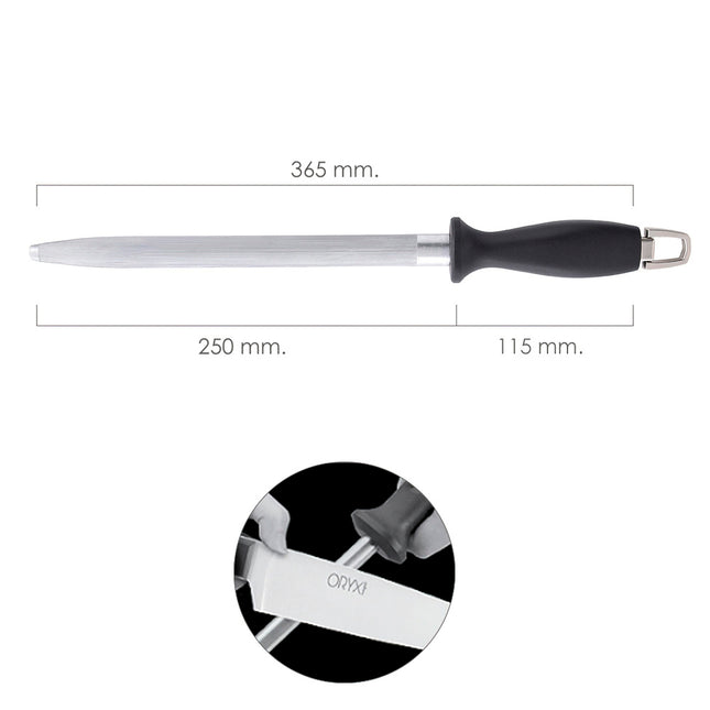 Chaira afiladora ovalada 25 cm. negra