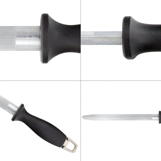 Chaira afiladora ovalada 25 cm. negra