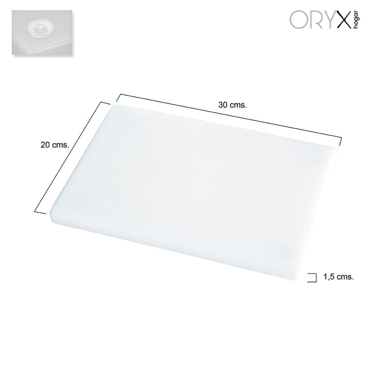 Tabla cortar polietileno 30x20x1,5 cm.  color blanco