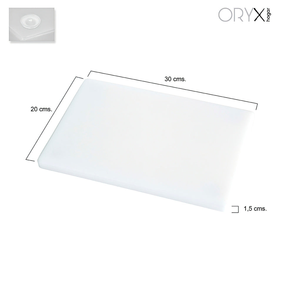 Tabla cortar polietileno 30x20x1,5 cm  color blanco
