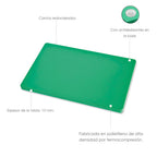 Tabla cortar polietileno 30x20x1,5 cm  color verde