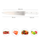 Cuchillo husky cocina 20 cm hoja acero inoxidable, cuchillo carne, cuchillo pescado, cuchillo chef, mango ergonómico blanco