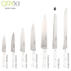 Cuchillo husky panero 21 cm hoja acero inoxidable, cuchillo pan , cuchillo cortar pan mango ergonómico blanco