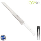 Cuchillo husky panero 21 cm hoja acero inoxidable, cuchillo pan , cuchillo cortar pan mango ergonómico blanco