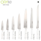 Cuchillo husky jamonero 25 cm hoja acero inoxidable, cuchillo jamón, cuchillo cortar jamón mango ergonómico blanco