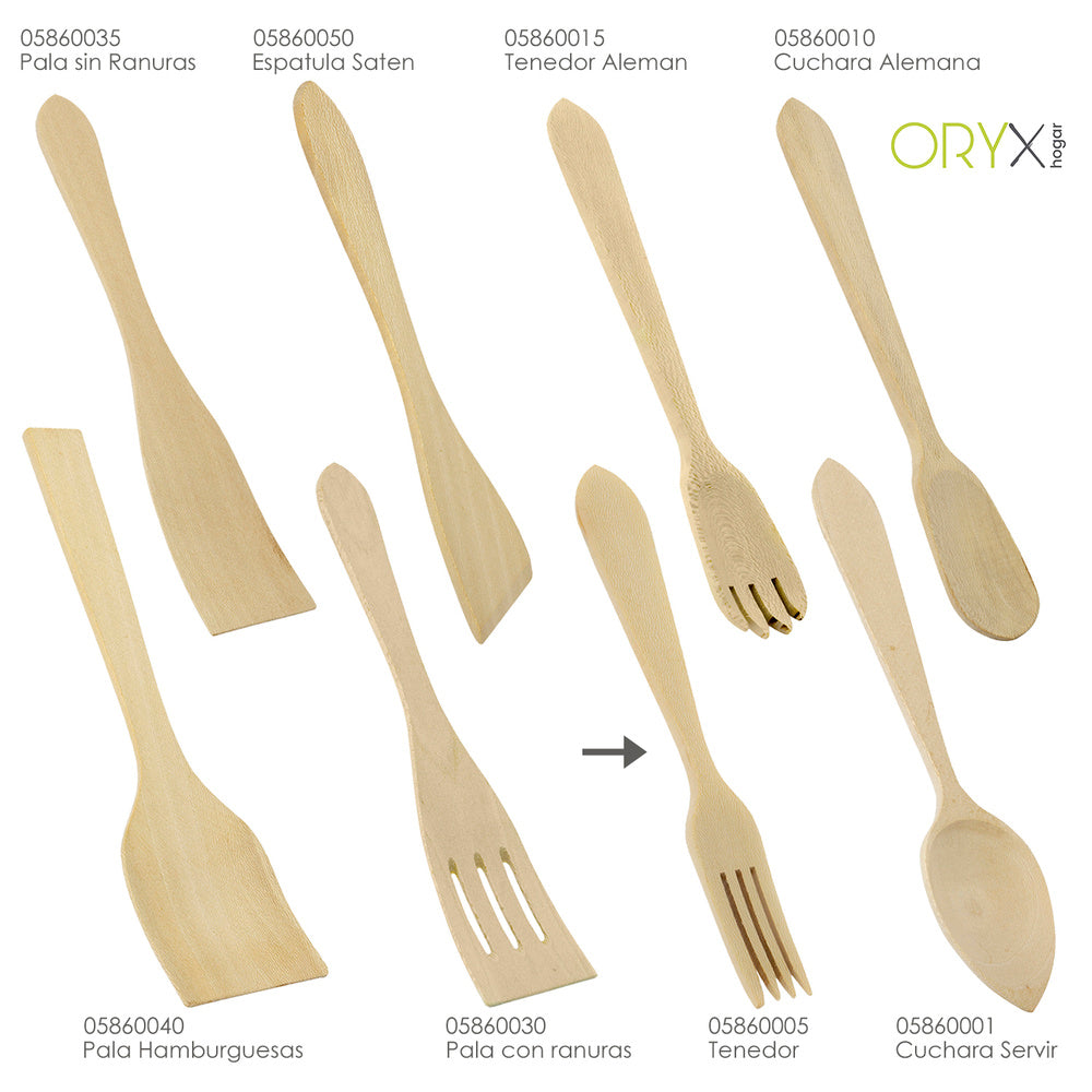Oryx 30 cm wooden kitchen fork