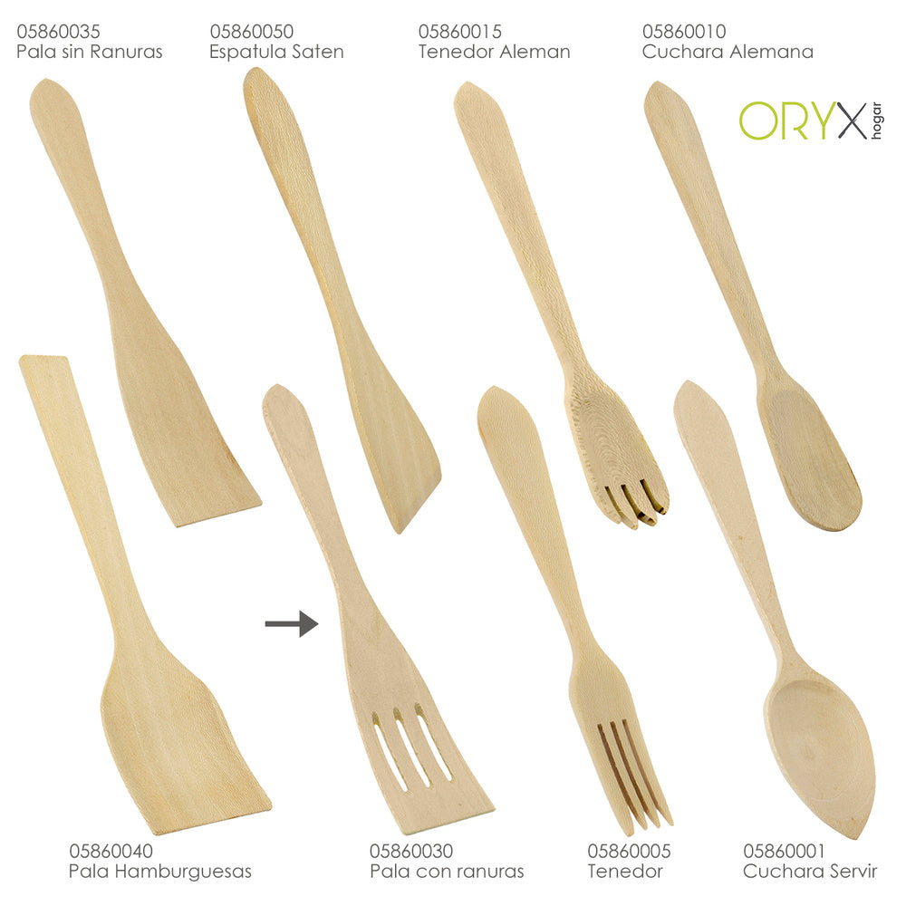 Oryx wooden cooking spoon with slots 30 cm
