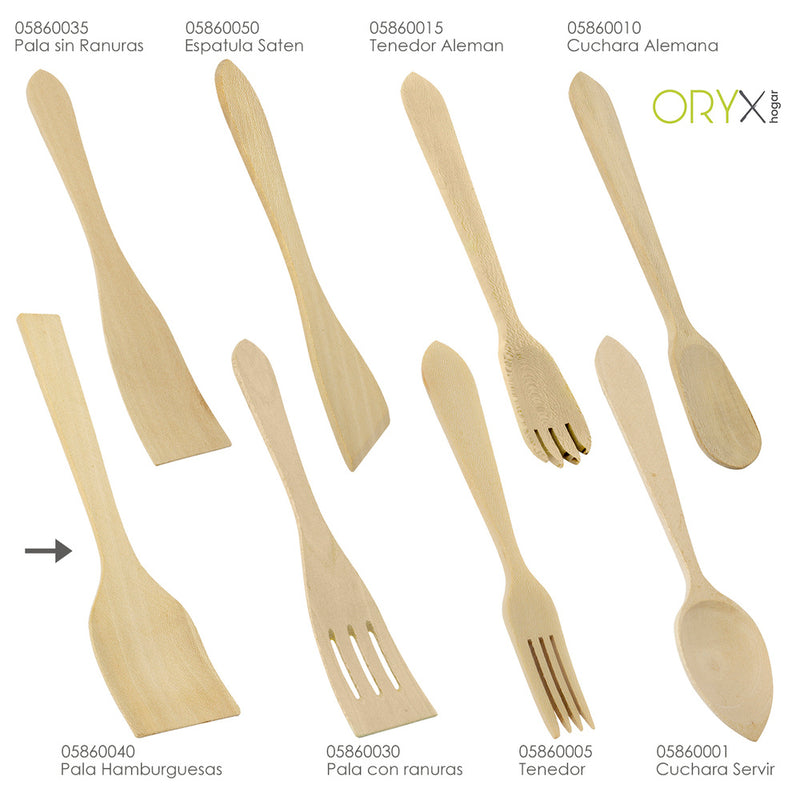 Pala cocina madera hamburguesas oryx 35 cm