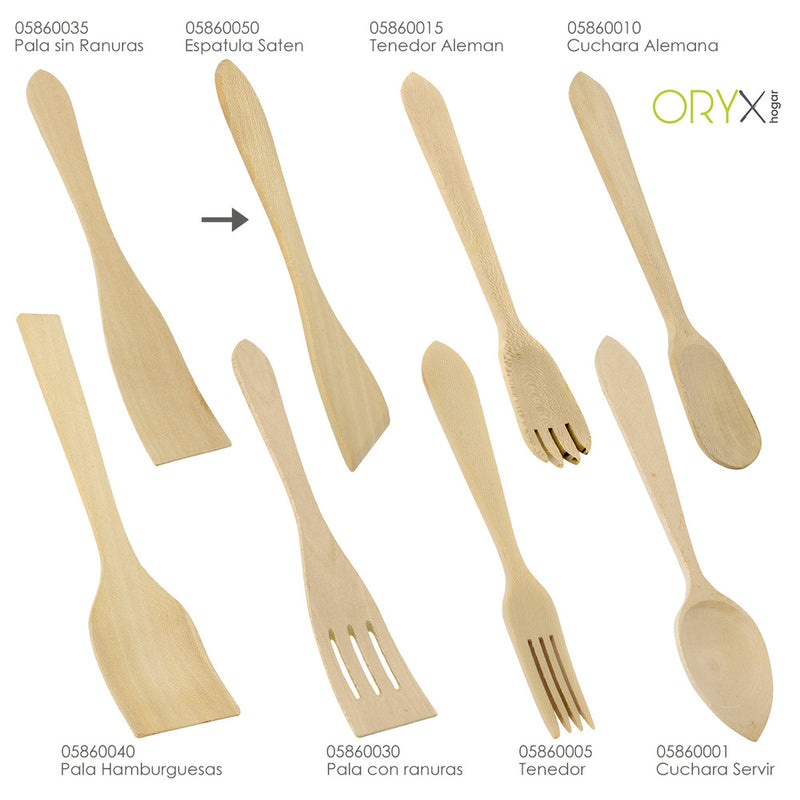 Espatula sartén cocina madera oryx 30 cm