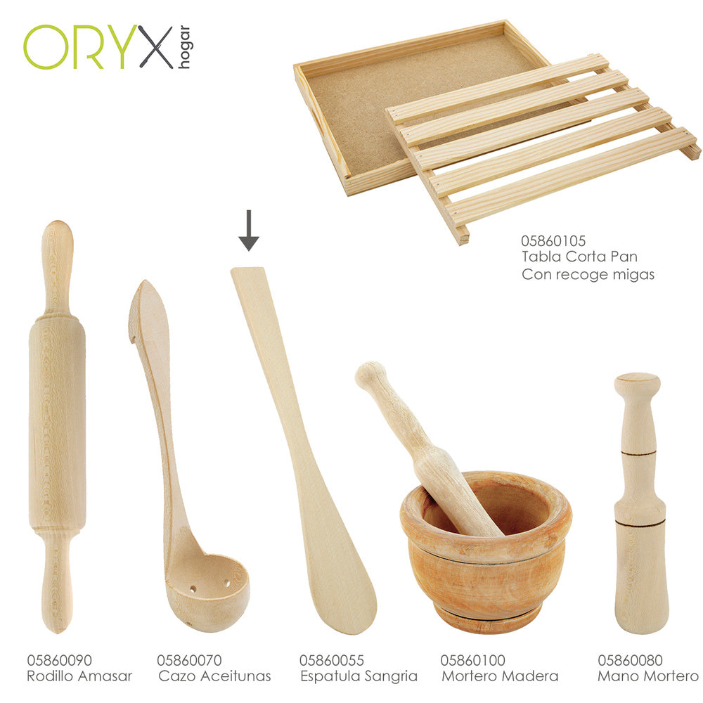 Spatula slotted wood oryx 30 cm