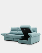 Sofá chaise longue de 3 lugares Denver verde resistente a manchas