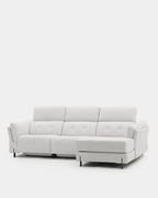 Sofá chaise longue de 3 lugares com assentos reclináveis ​​​​| branco