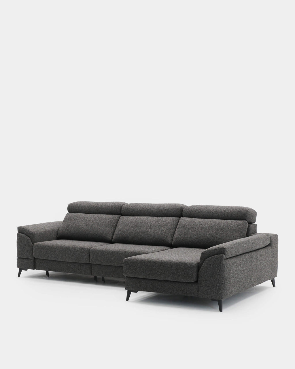 Sofá chaiselongue 4 plazas tapizado gris elegante confort