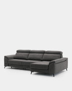 Sofá chaiselongue 4 plazas tapizado gris elegante confort