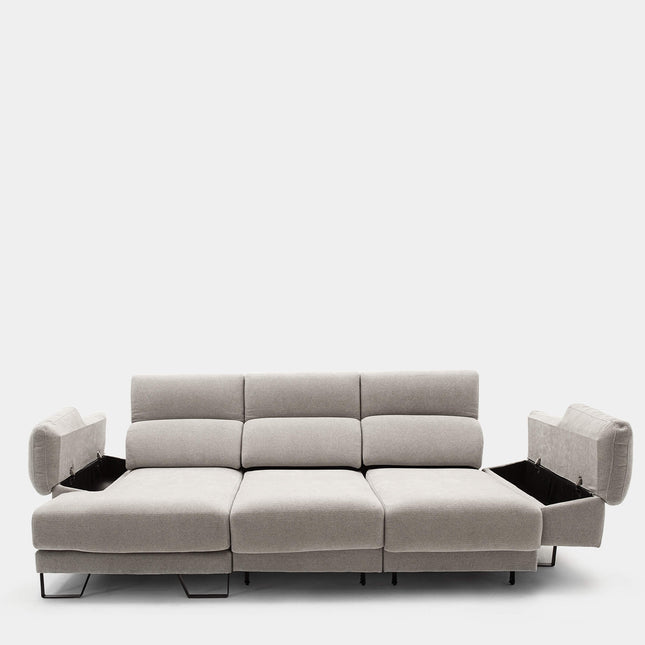 Sofá chaiselongue gris 3 plazas | confort a tu medida