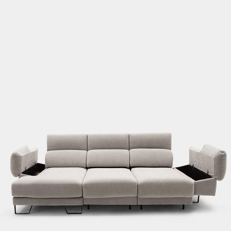 Sofá chaiselongue gris 3 plazas | confort a tu medida