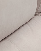 3-seater beige stain-resistant chaise longue sofa for living room