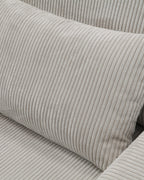 3-seater sofa | beige stain-resistant with pouffe included
