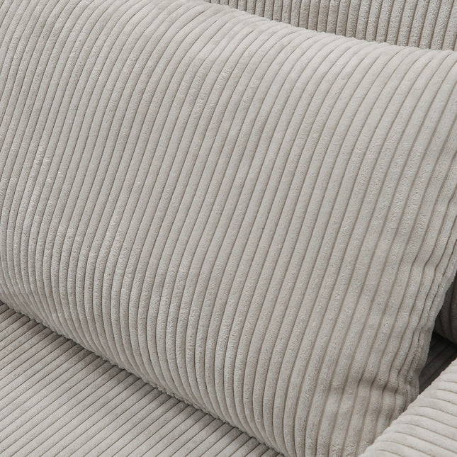 Sofá 3 plazas | beige antimanchas con puf incluido