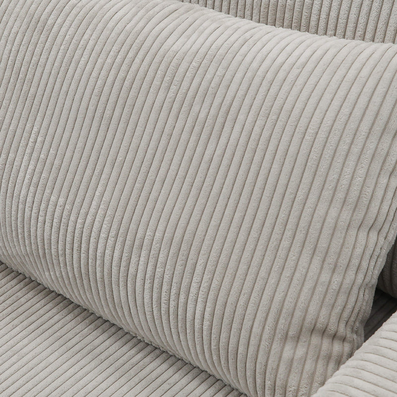 Sofá 3 plazas | beige antimanchas con puf incluido