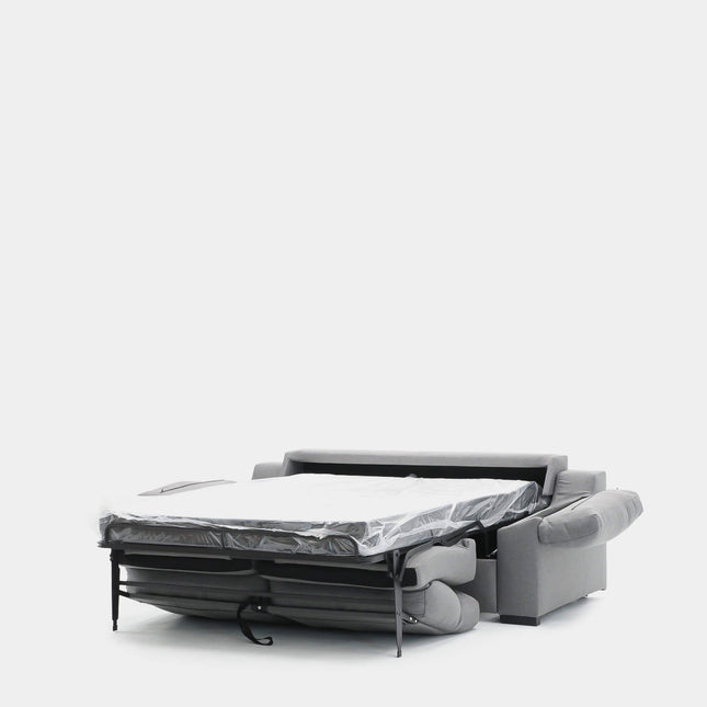 Sofá cama gris con apertura italiana para 3 plazas