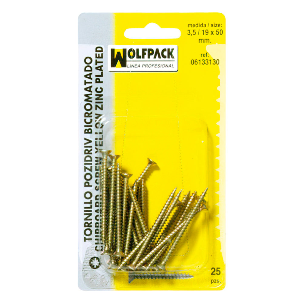 Tirafondo pozidriv bicromatado 4,0/20x 50 mm (10 piezas)