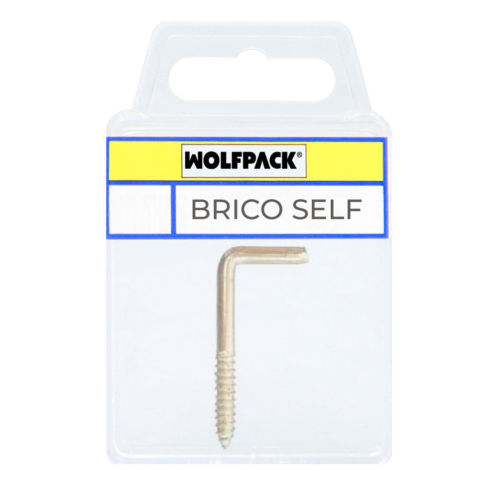 Brass-plated threaded hooks 17x40 mm brico self 15 units