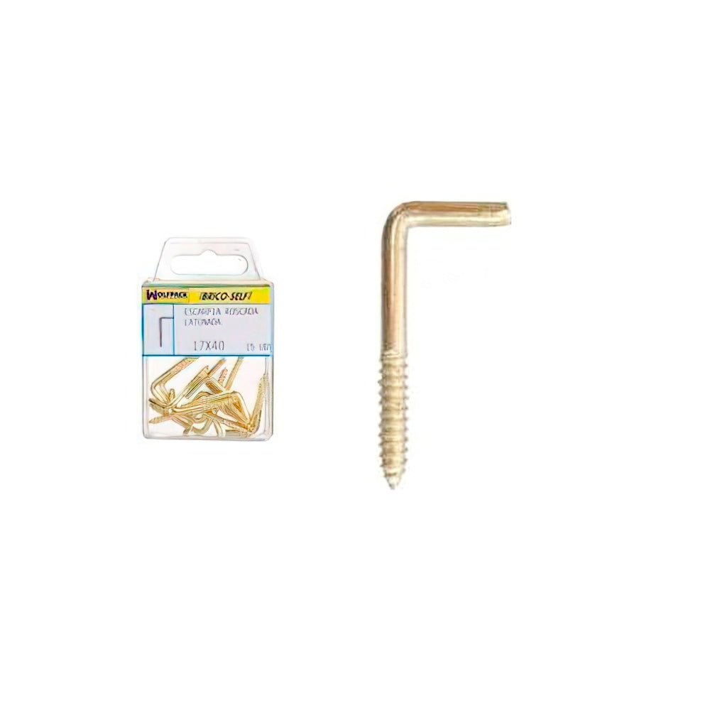 Brass-plated screw-in eyelets 18x50 mm brico self 10 units