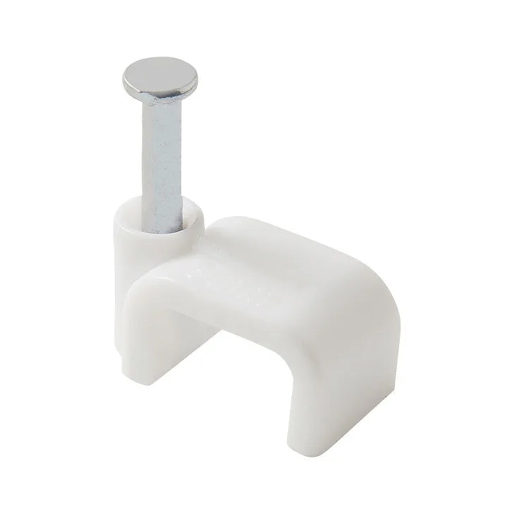 Grapilla plana cabeza redondeada 6 mm blanca. 11 unidades