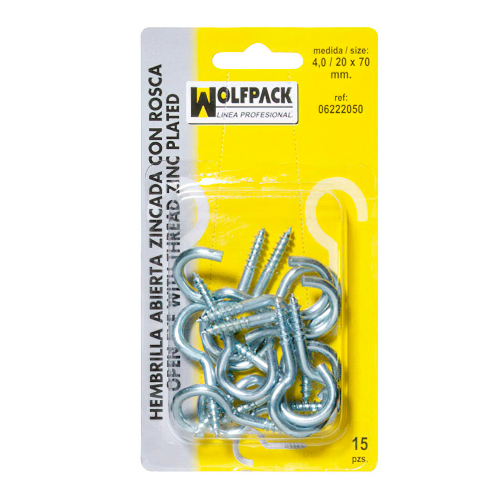 Open screw eye 4.0 / 20 x 80 mm (15 pieces)