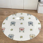 Round vinyl rug 95 cm diameter | non-slip and hypoallergenic