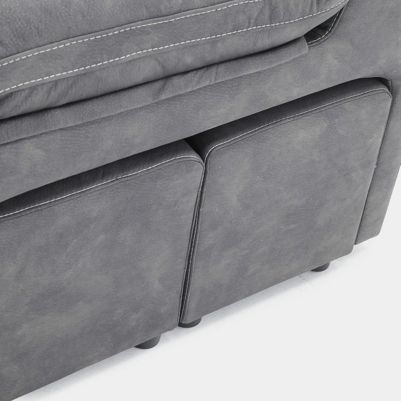 Sofá chaiselongue 4 plazas gris antimanchas | salón