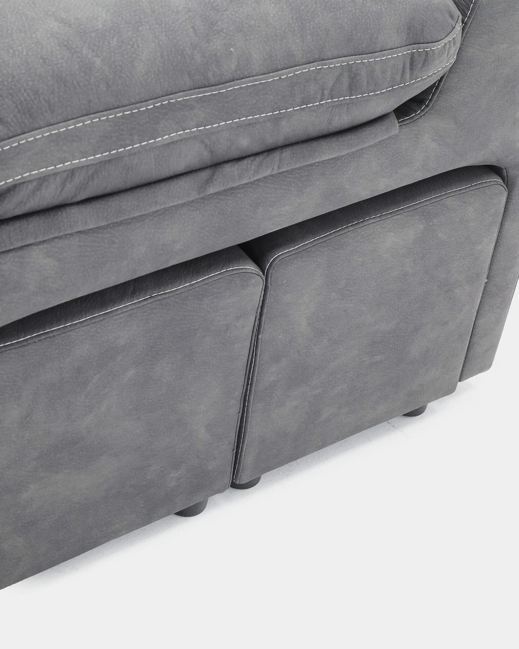 Sofá chaiselongue 4 plazas gris antimanchas | salón