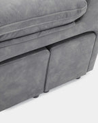 Sofá chaiselongue 4 plazas gris antimanchas | salón