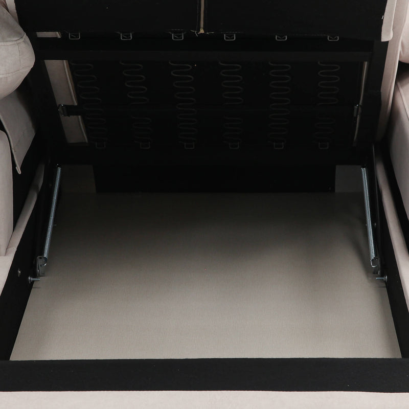 Sofá chaiselongue 3 plazas beige antimanchas para salón