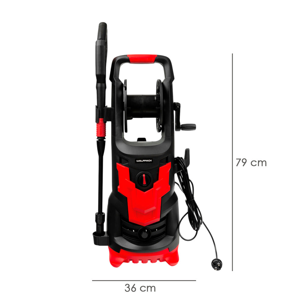 Hidrolimpiadora alta presión 180 bares 2.400 watt. Con accesorios 390 litros / hora. Limpiadora de agua con deposito detergente