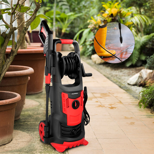 Hidrolimpiadora alta presión 180 bares 2.400 watt. con accesorios 390 litros / hora. limpiadora de agua con deposito detergente