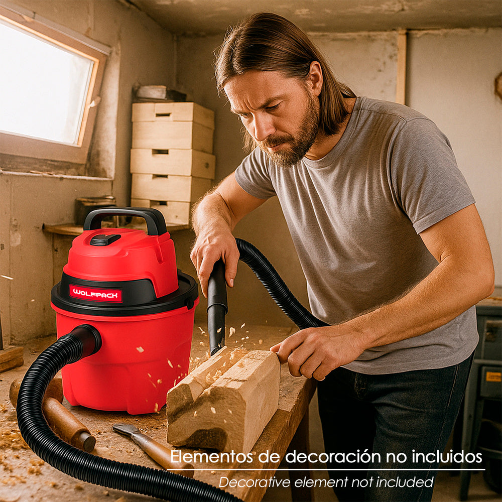 Wet and dry plastic blower vacuum cleaner, 10 liters / 1000 watts.