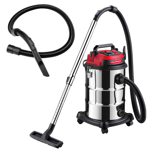 Aspirador inoxidable 30 litros / 1400 watt. interruptor sincronizado