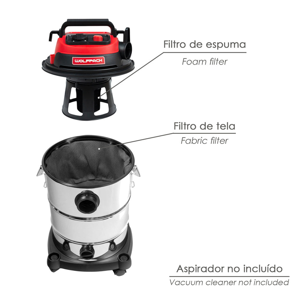Repuesto filtros para aspirador inoxidable (código 07010450)