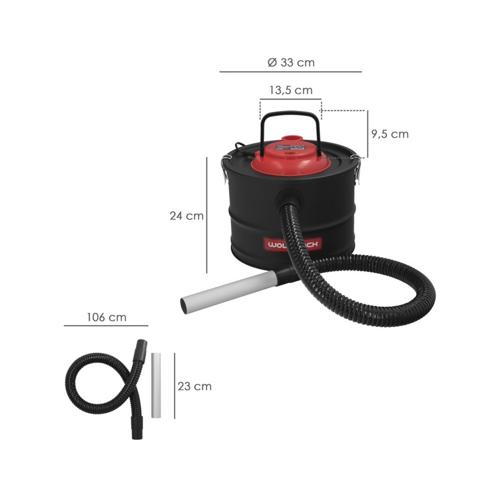 Aspirador cenizas wolfpack 1200 watt. 15 litros