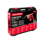 Taladro percutor con variador de velocidad 1050 watt. Incluye maletín, empuñadura y guía metálica.
