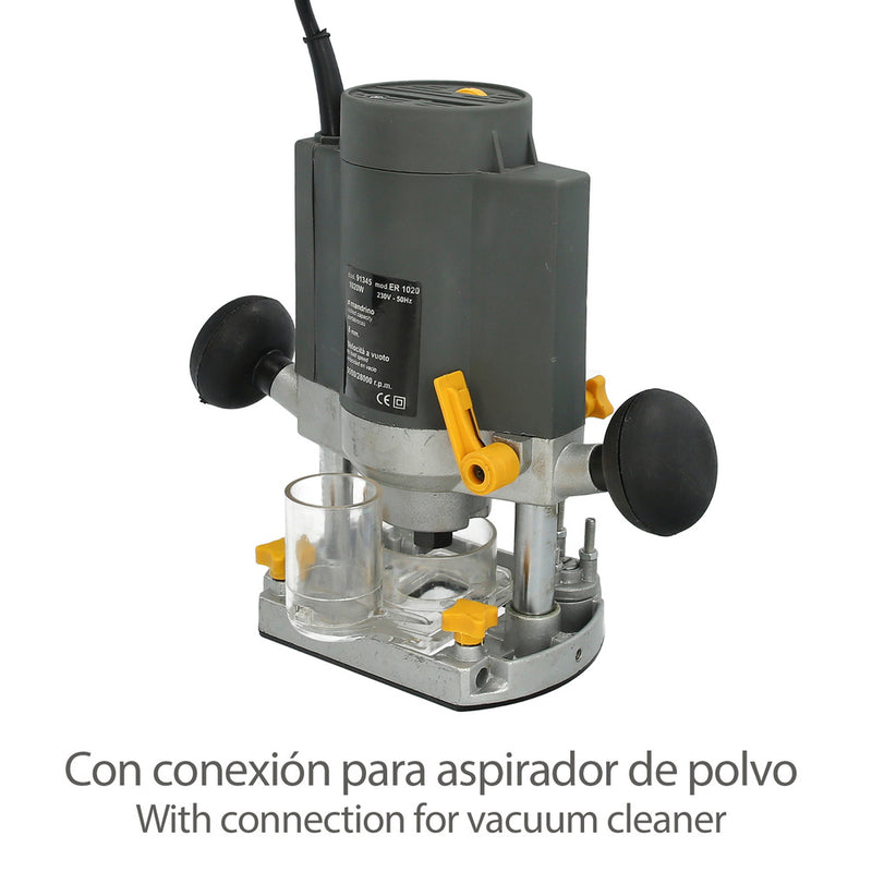 Fresadora ø 8 mm. 1.020 w velocidad ajustable con maletin
